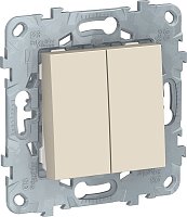 Выключатель без рамки Schneider Electric Unica New 2-кл. бежевый